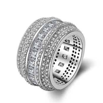 

2018 European and American explosions ring Europe and America exaggerated personality zircon ring