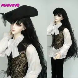 Бесплатная доставка 1/3 Bjd Pullip высокой температуры волокна Синтетических Длинные волны вьющиеся черные волосы парик в продажу в MUZIWIG