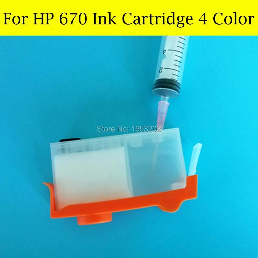 4 Pieces/Lot 670 Ink Cartridge For HP 670XL With Auto Reset Chip For HP 670 XL Ink Cartridge-in