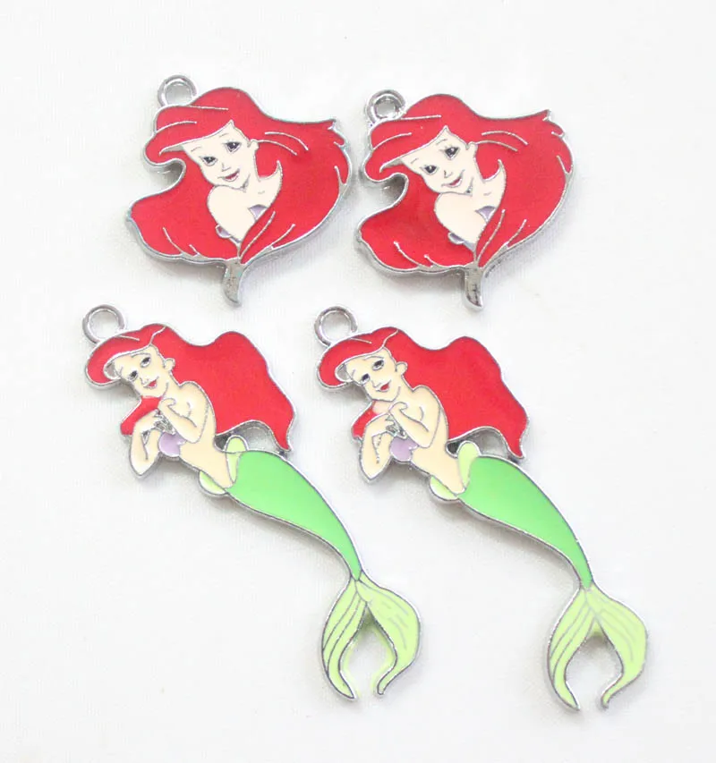 

Hot New 30pcs Mermaid hot cartoon Metal Charms Pendants Jewelry Making DIY Accessories Party Favor gift #540