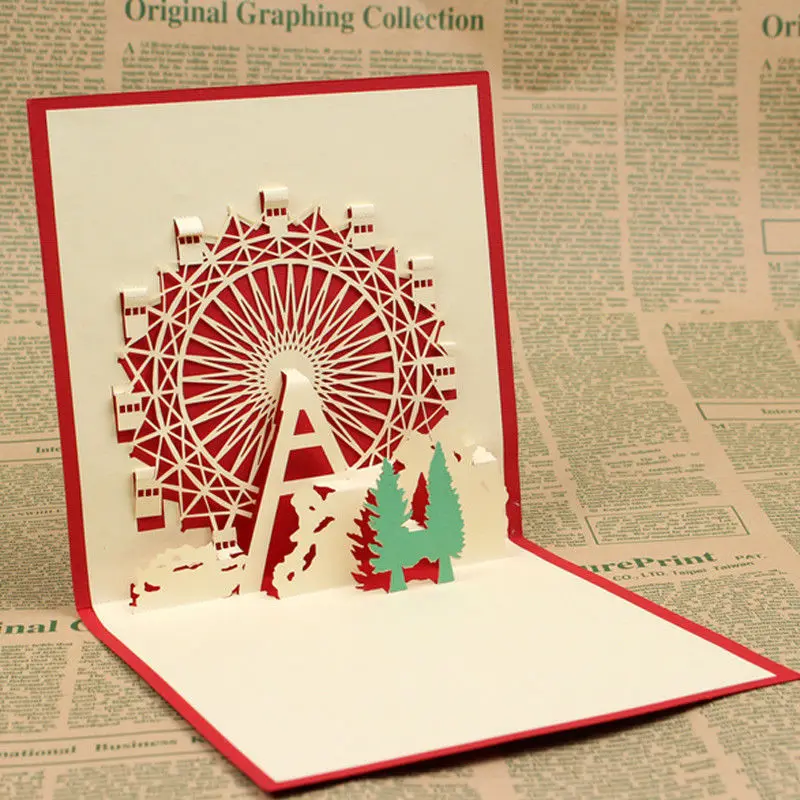 3D pop up Поздравительные открытки лазерная резка, для свадьбы приглашения влюбленные открытки полые Киригами ручной работы подарки mariage