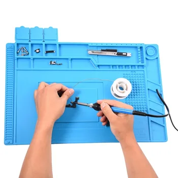 

Heat Insulation Pad Soldering Desk Mat Maintenance Platform With Magnetic Section 45x30cm For BGA Soldering Repair Station