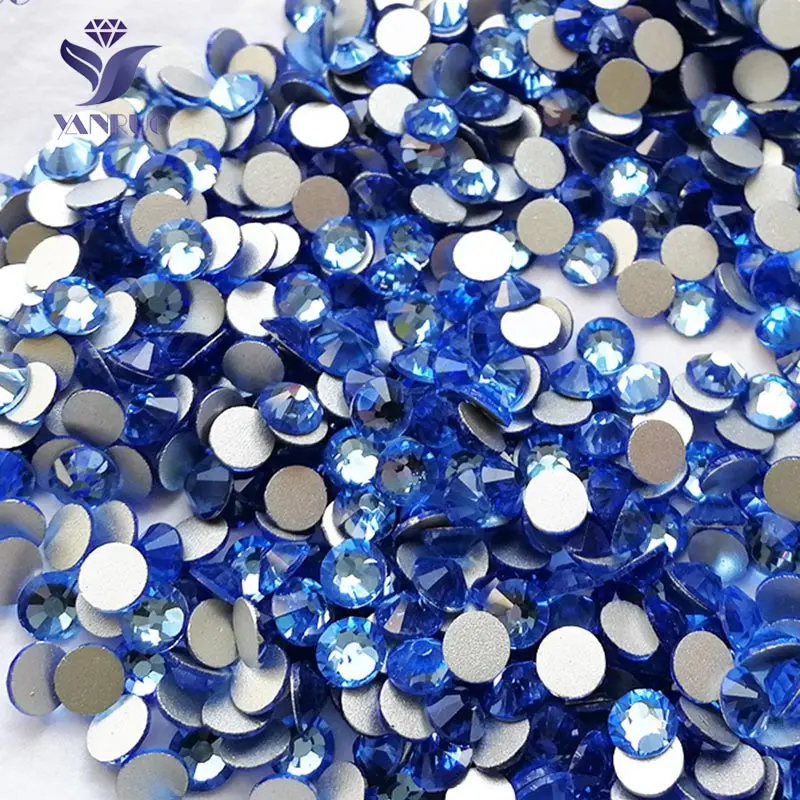 YANRUO 2058NoHF Свет Сапфир без горячей фиксации кристаллы плоская задняя Стразы