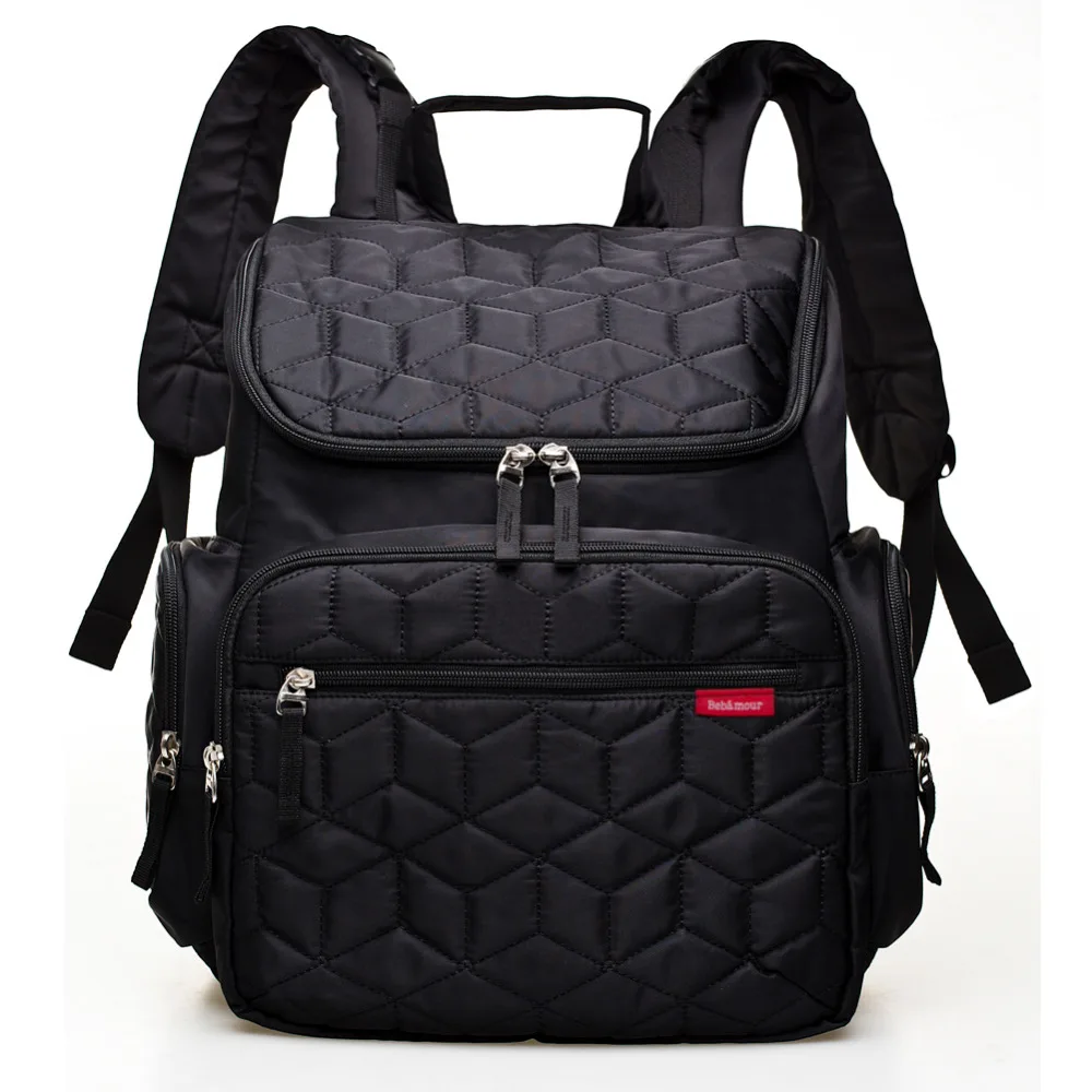Bebamour Nappy Changing Bag Backpack Nylon Waterproof Nappy Backpack with Changing Mat