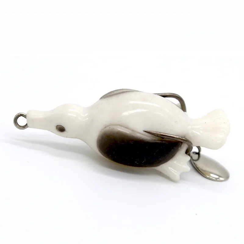 1PCS Fishing Lure Wobblers Artificial Bait Floating Duck Lure Soft Bait With Hooks Sequin Spoon Frog Lure Pesca
