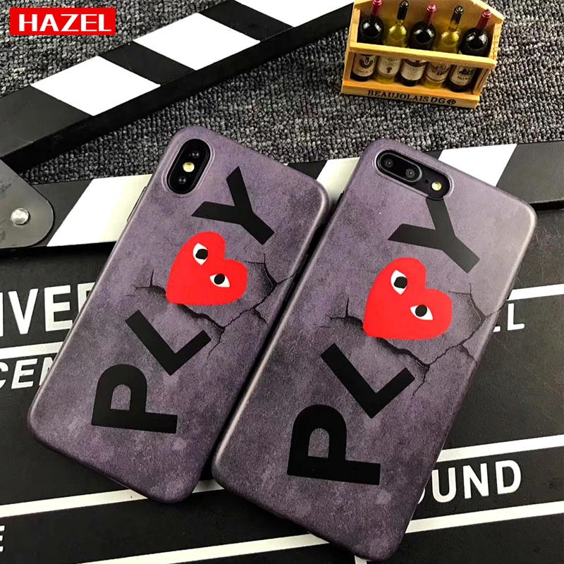 

Love CDG Play Comme des Garcons Retro Matte Protect cover case for iphone 6 6S S plus 7 7plus 8 8plus X XR XS Max phone cases
