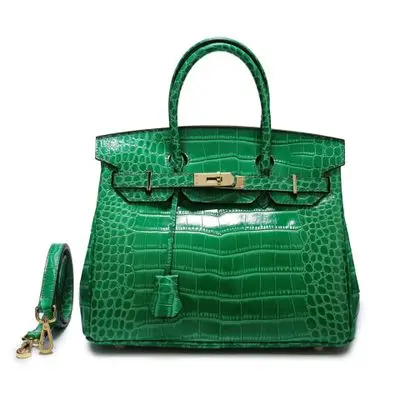 

Wholesale Italian Leather Handbags FREE custom logo genuine leather bag Crocodile pattern manufacturers leather handbags