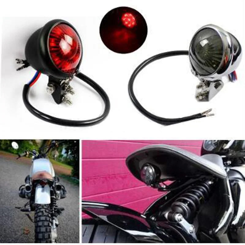 

Red LED Motorcycle accessories Adjustable Cafe Racer Style Stop Tail Light Motorbike Brake Rear Lamp Taillight for Chopper Bobbe