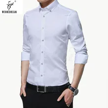 Weonedream/мужская одежда Рубашки для мальчиков Для мужчин S модные однотонные с длинным рукавом Slim Fit Формальные Рубашки для мальчиков buisness Рубашки для мальчиков Мужская одежда