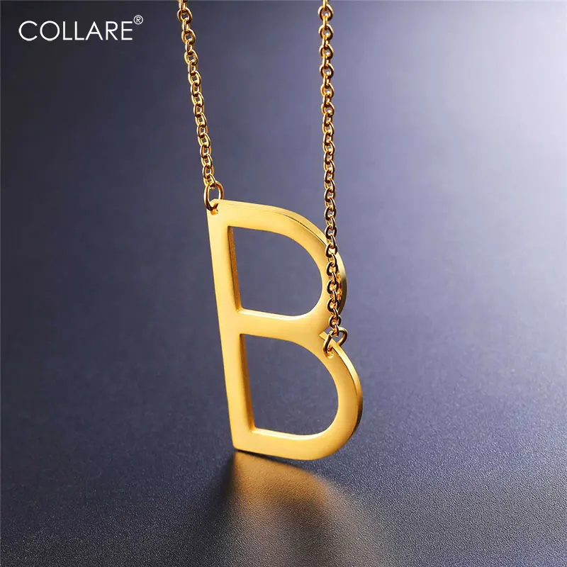 Collare Initial Choker Necklace Women Gold Color Alphabet Gift 316l