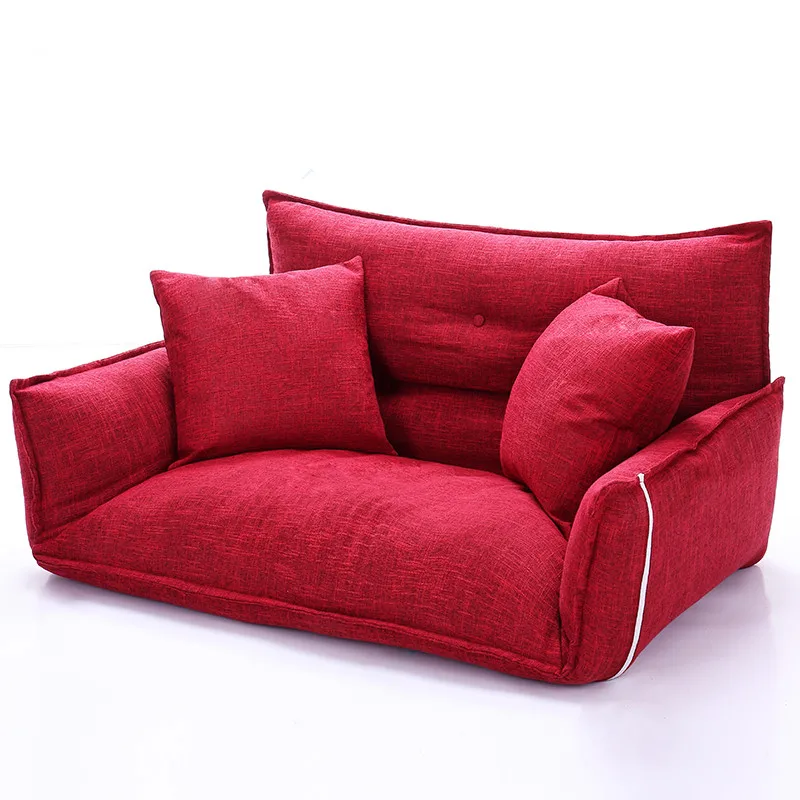 Floor Adjustable Lazy Sofa Folding Futon Couch for Studio Living Room Furniture Fabric Chaise Lounge Sofa Video Gaming Chair