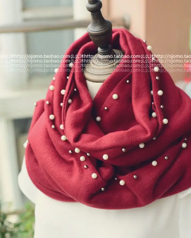 Прекрасный элегантный жемчужный шарф, шали для женщин, зимнее Вязаное пончо, одноцветная шаль из искусственного кашемира, шаль для женщин