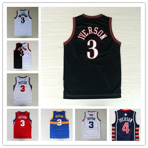 3 Allen Iverson Basketball Jersey Throwback all star usa dream team Cheap shorts  Iverson Jersey free shipping - AliExpress