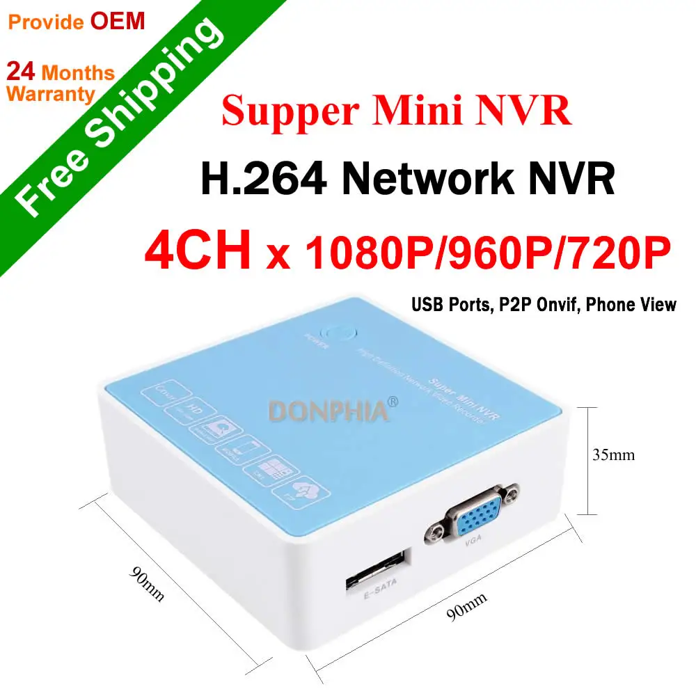 

4CH Mini NVR 1080P Network video recorder Supper Mini CCTV IP Camera NVR support Onvif P2P Smartphone view HDMI Plug and play