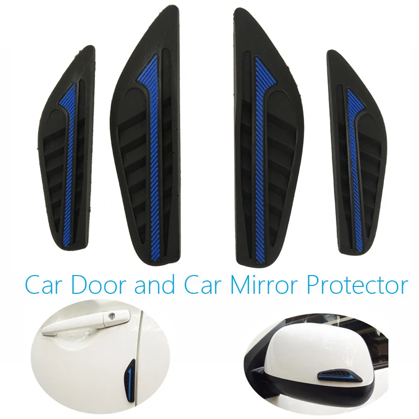 4pcs/set Car Rearview Mirror Door Protector Sticker Door Edge