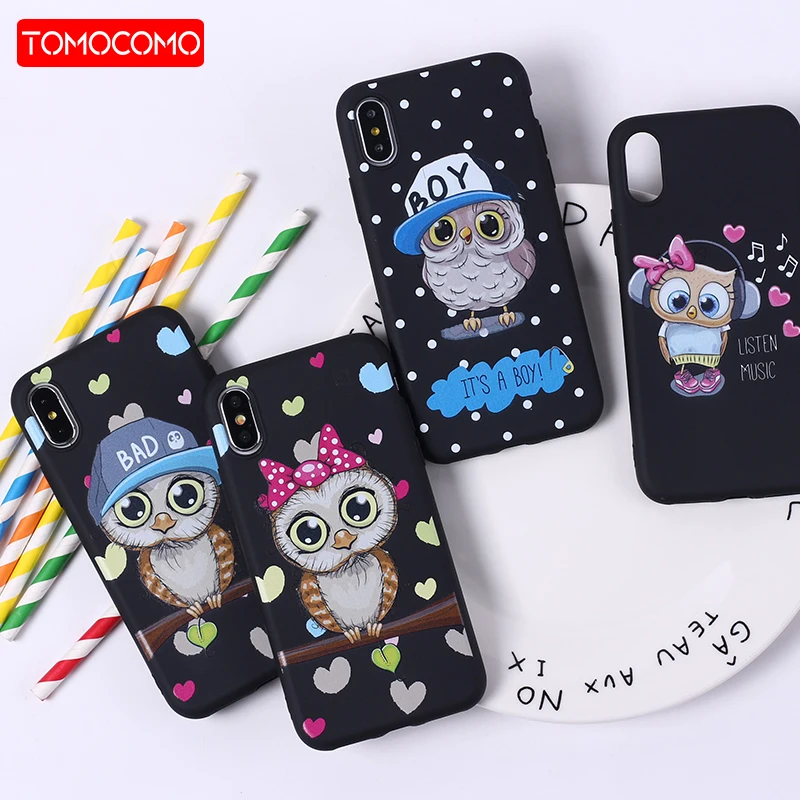 

Cute Owl Hearts Lover Christmas Soft Silicone Phone Case Fundas Coque Cover For iPhone 11 Pro 5SE 7 7Plus 6 6S 8 8PLUS X XS Max