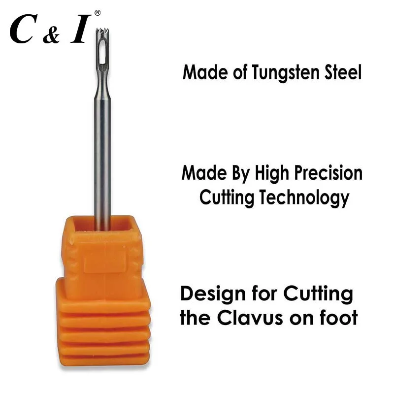 C& I полый резак бит-без зубов и с зубами на выбор-Профессиональный для педикюра