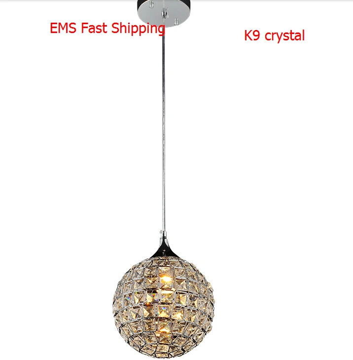 

Modern K9 Crystal Pendant Light 200mm Lampshade Decoration Kitchen Parlor Luminarias Para Sala E27 110-240V Lamparas Colgantes