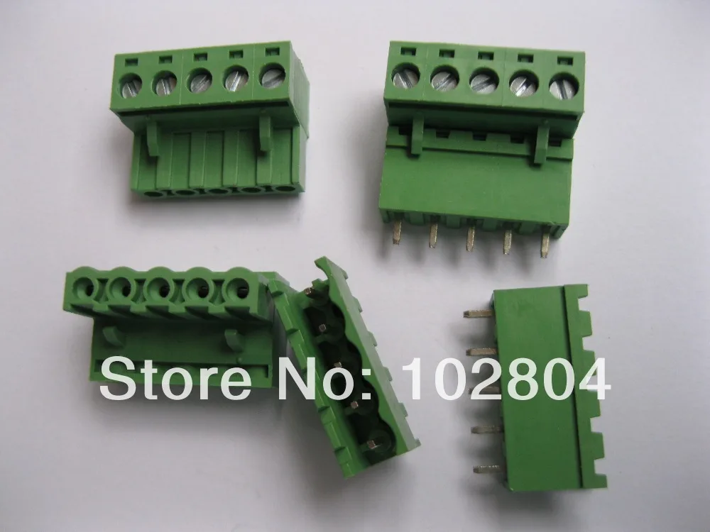 

30 Pcs Pitch 5.08mm 5way/pin Screw Terminal Block Connector Green Color L Pluggable Type