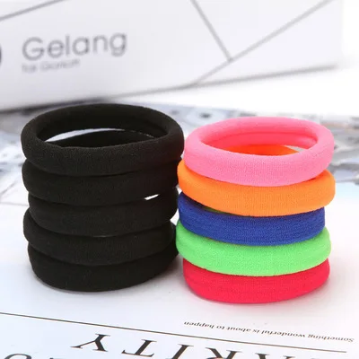 Candy Women Girl High Elasticity Medium Thick Rolled Towel Hair Rope Candy Solid Color Rubber Band Ring Ponytail Holder band