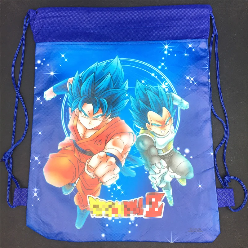 

2018 New 12pcs Dragon Ball theme non-woven fabrics drawstring bags backpack,boy kids Gift bag Birthday Party Favor 34*27cm