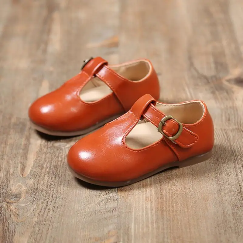 

SKHEK Children Princess Flat sneakers Autumn Girls baby Single Shoes Kids Leather Shoes Girls dance Shoes size 21-30