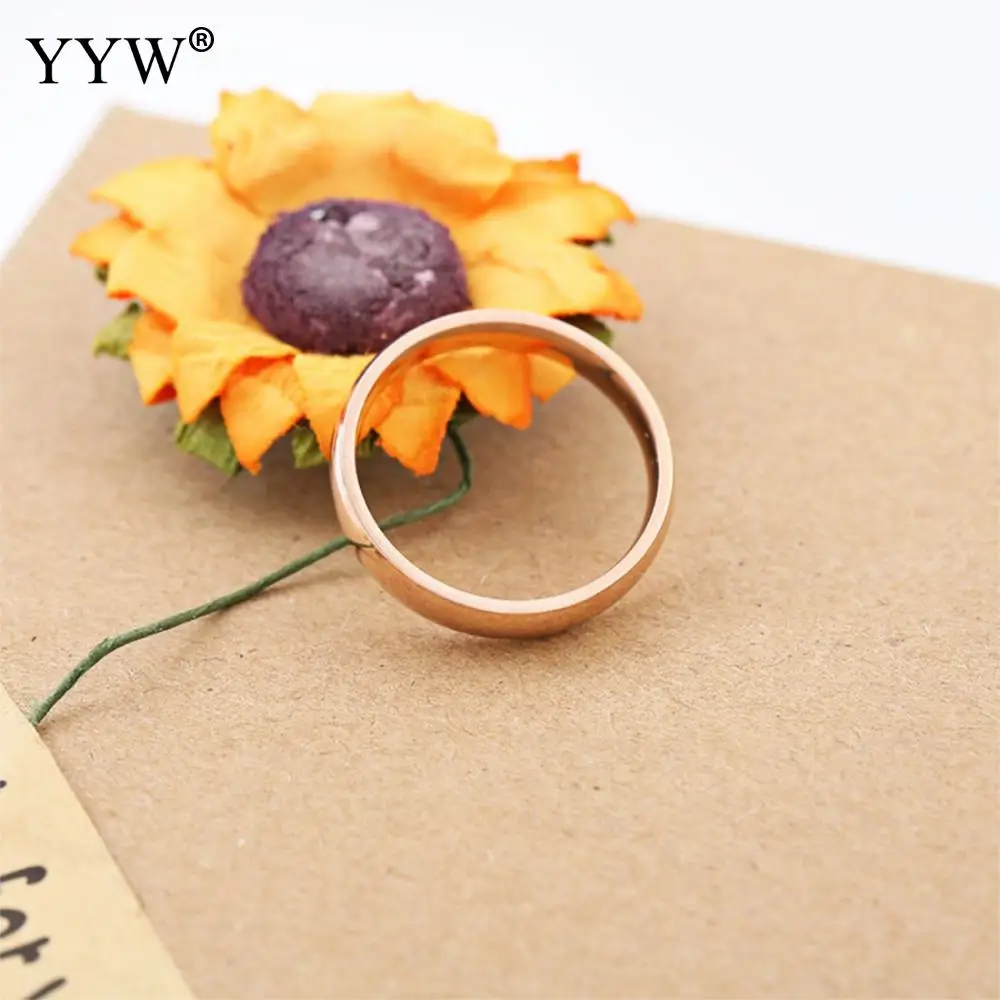 Stainless Steel Silver/Gold/Rose Gold Color Plated Plain Band Finger Ring Unisex For Promised Jewelry Wedding Anniversary Gift