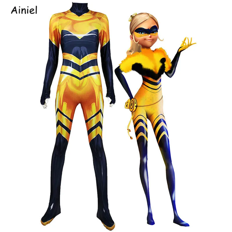 

Anime Queen Bee Ladybug Cosplay Costumes Women Kids Zentai Bodysuits Jumpsuit Halloween Party Costume for Adults Women Girls