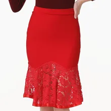 Faldas mujer moda новые женские юбки Кружевная прошитая стандартная юбка высокая талия пакет бедра труба/Русалка Юбка S-5XL