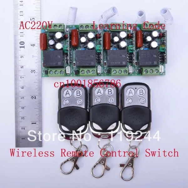 

Hot!220V 1CH 10A 315Mhz/433Mhz Learning Code RF Wireless Remote Control Power Switch System M4/T4/L4 output state is adjusted