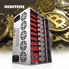 KEBETEME Новое поступление крипто монета открытая горная Шахтерская рамка Rig Графический чехол 12 GPU ETH 10 вентиляторы для горнодобывающей машины для вентилятора бит