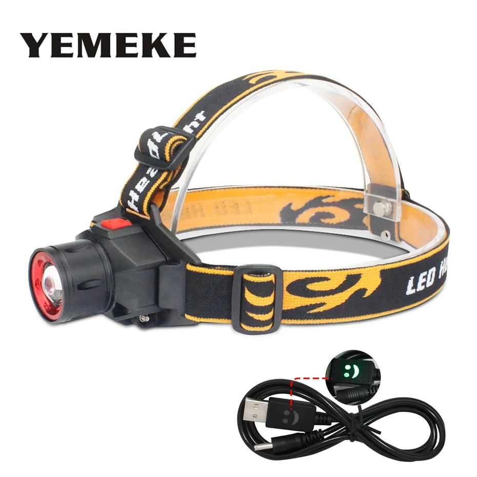 Led Headlamp 3 Modes Waterproof LED Headlamp Rechargeable Usb Headlight