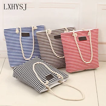 

New Fashion Ladies Canvas Striped Shoulder Bag Lady Clutch Ladies Beach Bags Designer High Quality Crossbody Bag Shopping Wallet