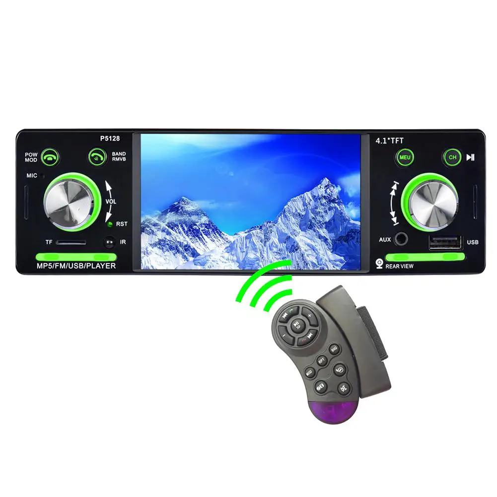 

4.1" Autoradio TFT LCD 1080P Backlit Colorful ISO Port Priority Bluetooth MP5 Player P5128 support AM/FM/RDS Rear View Camera