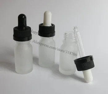 

500 x 10ml Frost Boston Round Glass Container with Save Dropper,10cc Glass Child Proof Dropper Bottle