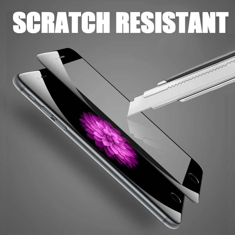 TOMKAS Screen Protector For iPhone 6 6S Plus Glass Tempered 5D Full Cover Film Glass For iPhone 7 8 Plus X Tempered Glass