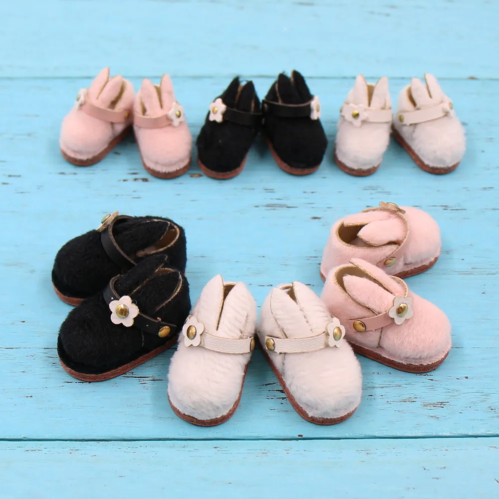 

1/6 blyth doll 1/8 middie doll rabbit shoes for joint body, Azone body icy doll kind of three colors