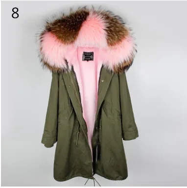 CKMORLS пальто с натуральным мехом новая зимняя парка Женская куртка с меховым воротником из натурального меха енота верхняя одежда женская тонкая парка - Цвет: 8 style