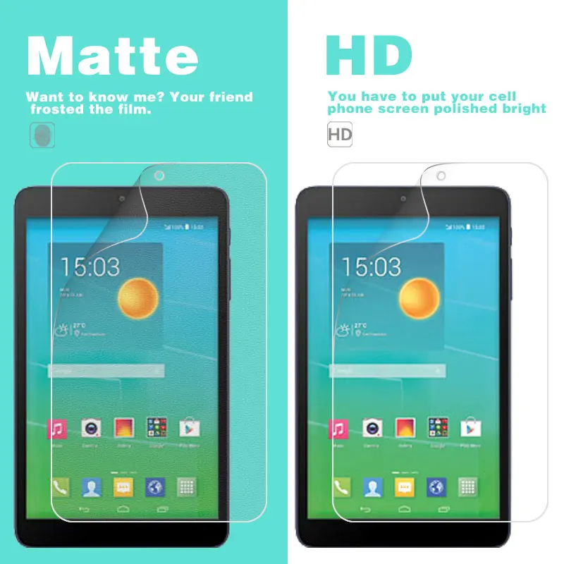 Прозрачная глянцевая HD и матовая пленка для ALCATEL OneTouch Pixi 3 8 &quot4 3G 7&quot переднее