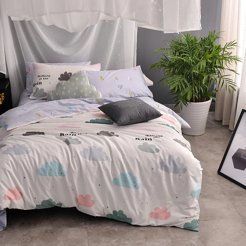 100% cotton kids girls cute bedding set single double king ...