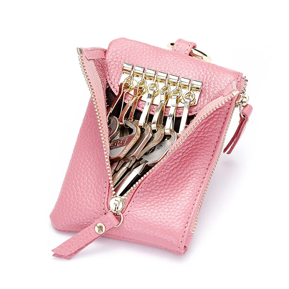 

High Quality Multifunction Genuine Leather Coin Car Key Wallets Men Women Cards Key Holder Housekeeper Keys Case Bag Pouch Purse