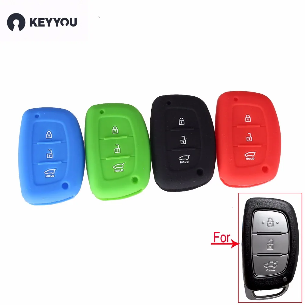 KEYYOU 3 Button Silicone Key Cover For Hyundai IX25 HB20 i30 ix35