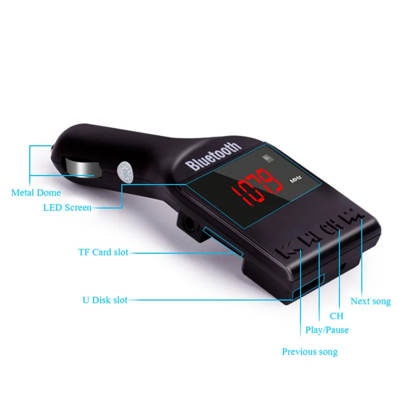 JINSERTA Bluetooth автомобильный набор, FM передатчик, свободные руки, MP3 плеер беспроводной fm-модулятор Поддержка TF микро CD USB работы в режиме воспроизведения музыки
