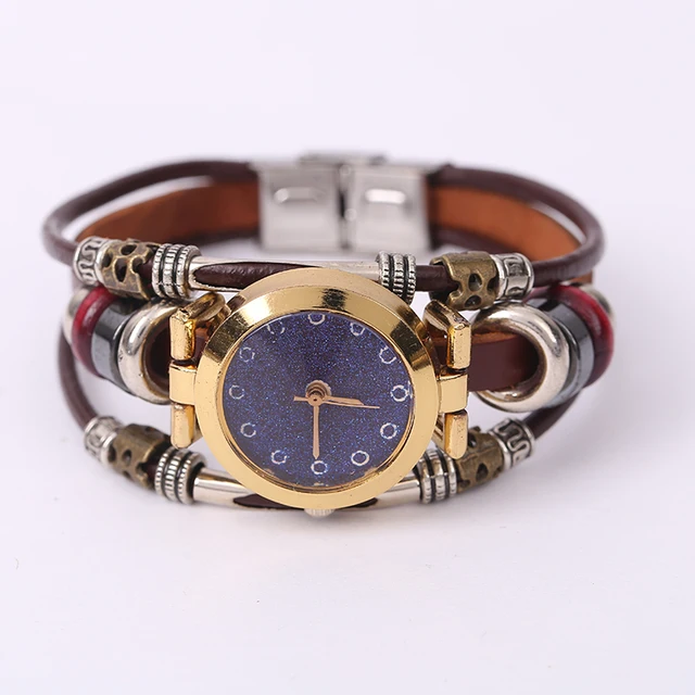 Ladies leather bracelets retro multi layer leather bracelet Multi