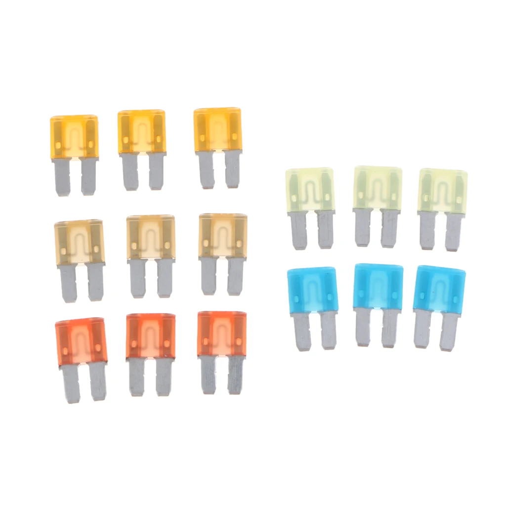 5 Set of 15 Pieces UNiversal Car Audio Micro 2 Blade ATR Fuse 5A 7.5A 10A 15A 20A Kits fusible amorce Auto Replacement