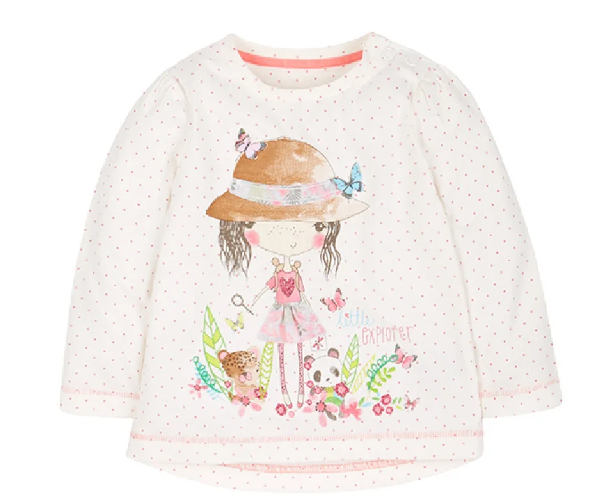 Girls Clothes T7077 Jumpingbaby/; детская футболка; одежда; футболка для девочек; Camiseta Dinossauro; футболка; футболки для маленьких девочек; Roupas Menina; Осенние Топы - Цвет: Girls Clothes T7077