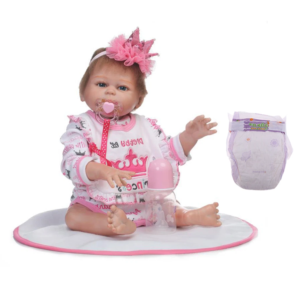 

48cm Lovely Silicone Realistic Reborn Baby Girl Doll Model Pink Kids Gift