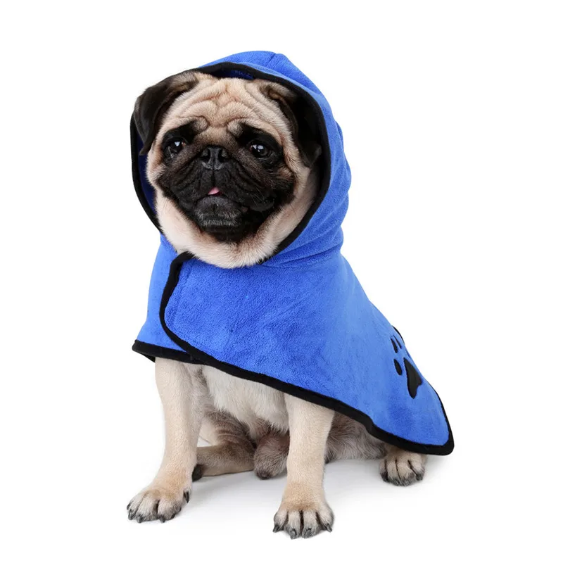 

Super Soft Absorbent Pet Cat Dog Bathrobe Drying Towel Embroidery Paw Dogs Cats Animal Bath Towel Pets Cleaning Accessories