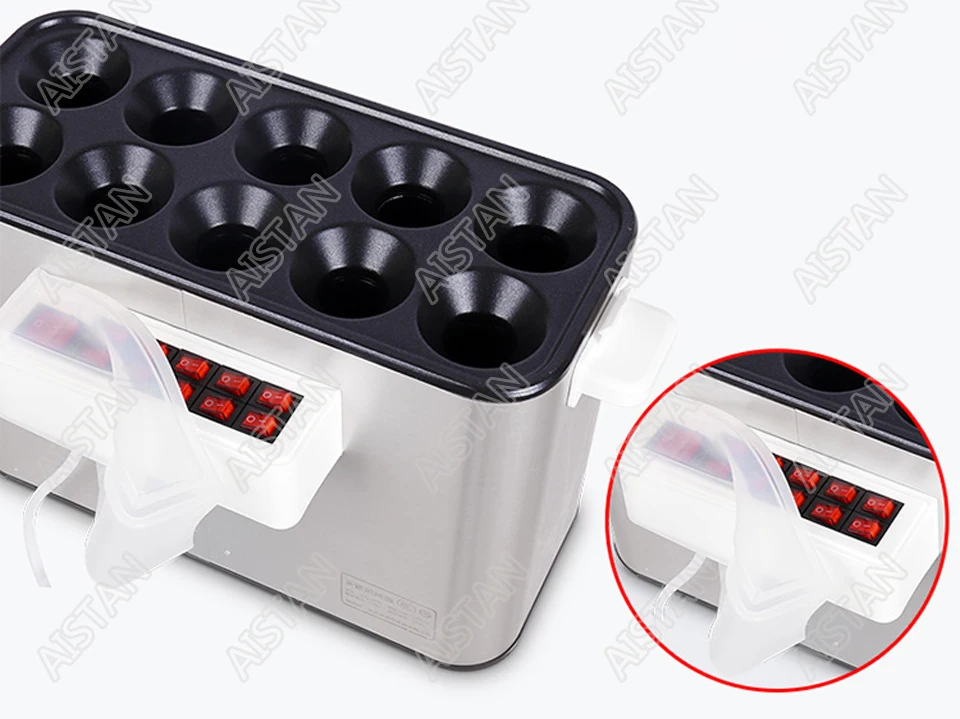 SYJ11 Electric or LPG Gas Multifunctional egg sausage roll maker boiler cooker Machine ten tubes Stainless Steel Egg Fried