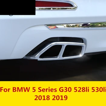 

For BMW 5 Series G30 528li 530li 2018 2019 Car Rear Tail pipes trims for 2018 XC60 Tail pipes Decorative stickers frame 2pcs/set